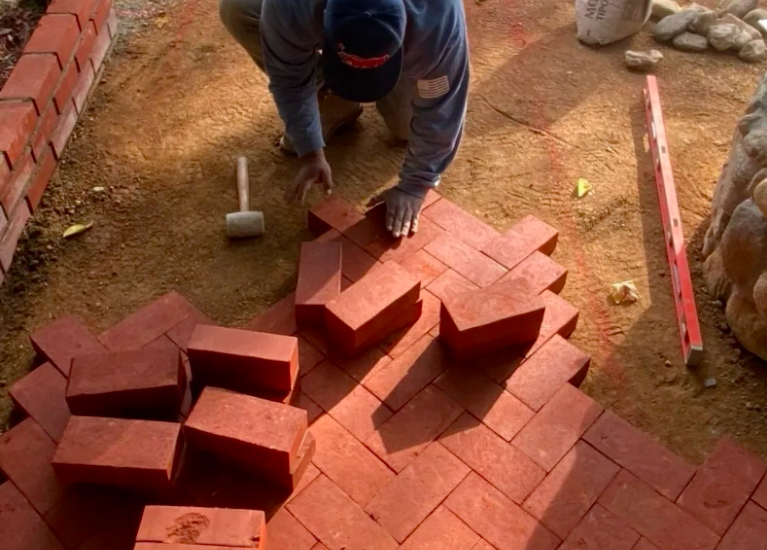 this image shows brick pavers in Cypress, California