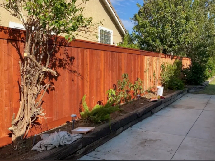 this image shows railroad tie retaining walls in Cypress, California